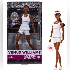 Mattel Barbie Inspiring Women Venus Williams Doll in White Tennis Outfit NIB